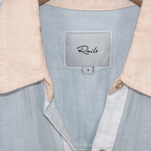 Rails Women's Button up Ellis Shirt in Bermuda Color Block Cotton size Small - Picture 3 of 11